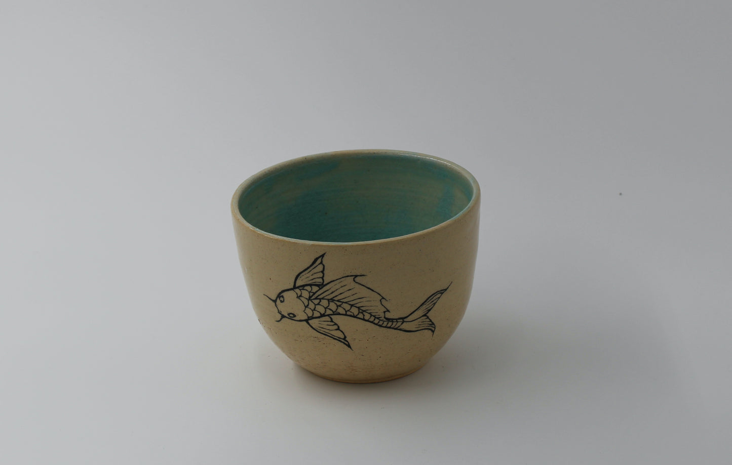 Hand painted koi bowl