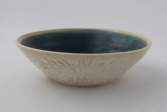 Hand carved heavy serving bowl