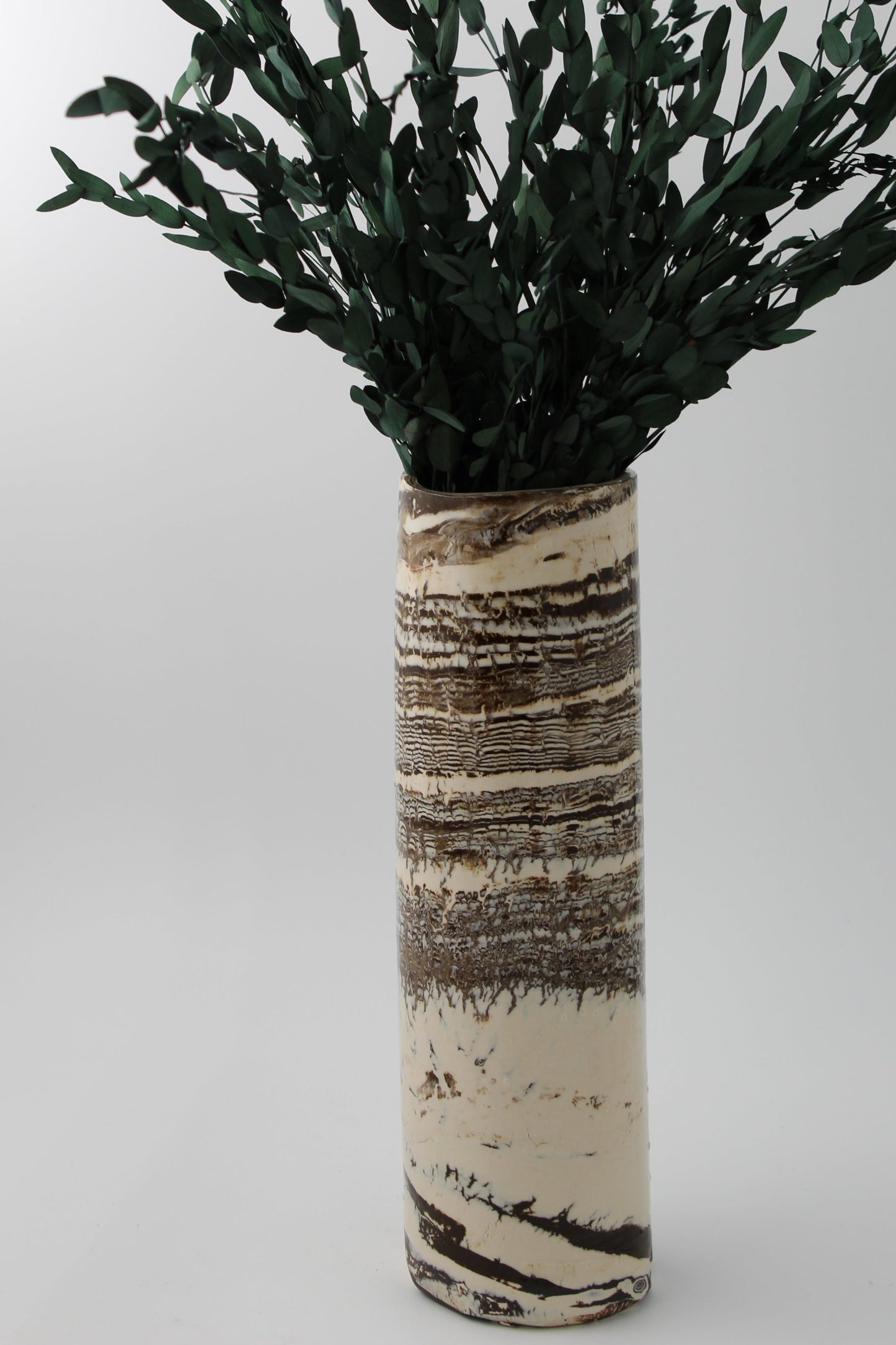 Tall nerikomi cylinder vase